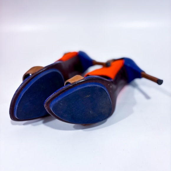 UNITED NUDE Orange & Blue Heeled Sandals - Picture 6 of 11